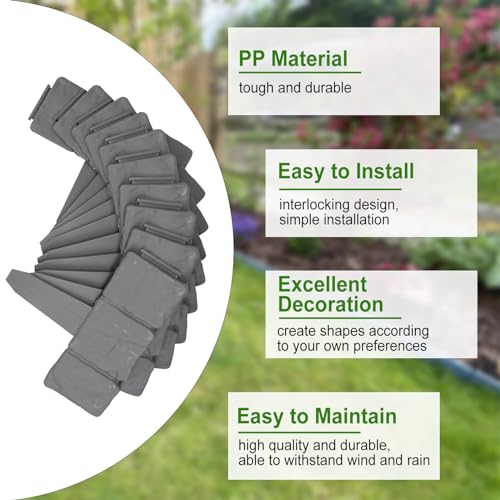 VIP Garden Edging Border Set, Gray Stone Effect