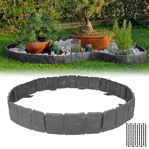 Stone Effect Plastic Garden Edging Border, No Dig