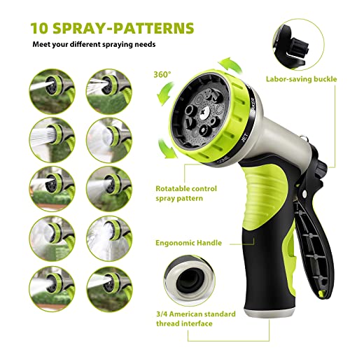 VIP Metal Garden Hose 100ft with 10 Spray Functions