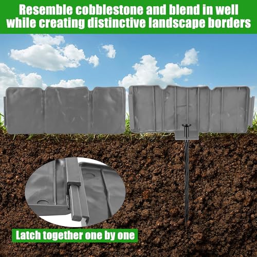 Stone Effect Plastic Garden Edging Border, No Dig