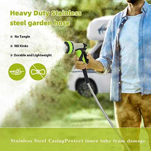 VIP Metal Garden Hose 100ft with 10 Spray Functions