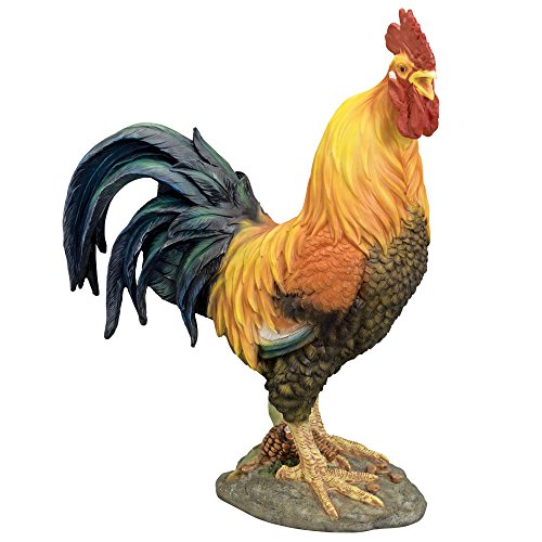 Life-Size Rooster Statue - Realistically Painted Farm Collectable