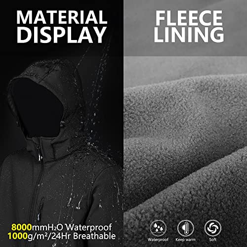 Men's Softshell Jacket with Hood for Winter Hiking