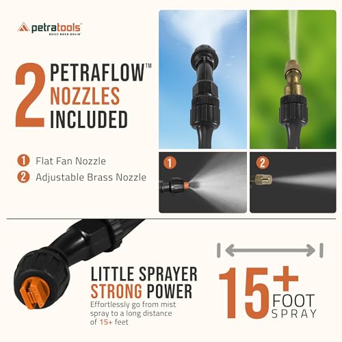 PetraTools 2 Gallon Battery Powered Garden Sprayer