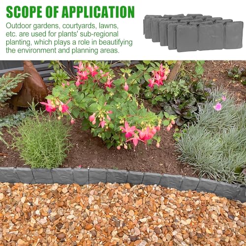 Stone Effect Plastic Garden Edging Border, No Dig