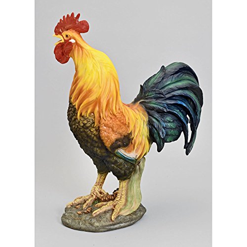 Life-Size Rooster Statue - Realistically Painted Farm Collectable