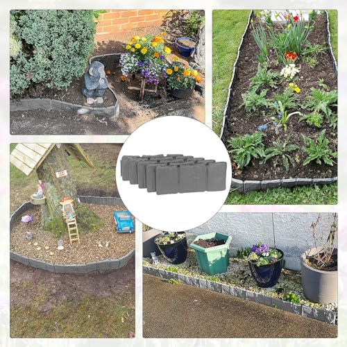 Stone Effect Plastic Garden Edging Border, No Dig
