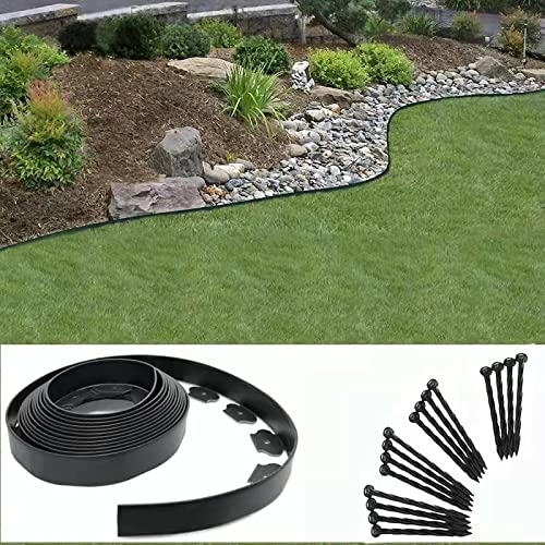 40ft Black Garden Landscape Edging with Spikes - 2