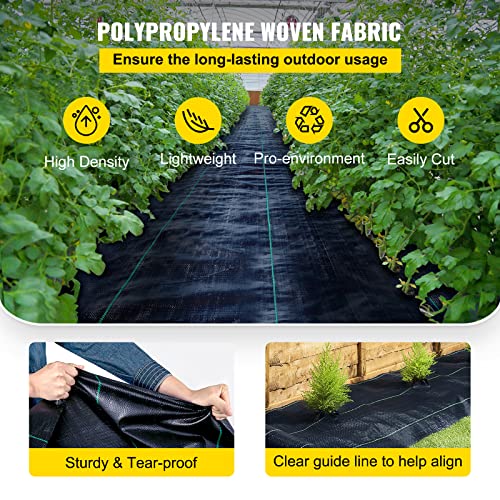 Premium Woven Weed Barrier, 6 x 250 ft, Black