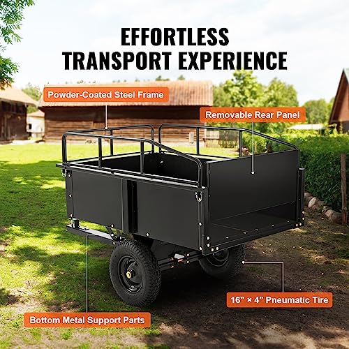 VEVOR VIP ATV Trailer - Heavy Duty Steel, 750 lbs, 15 Cubic Feet