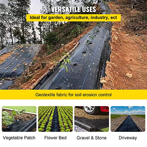 Premium Woven Weed Barrier, 6 x 250 ft, Black