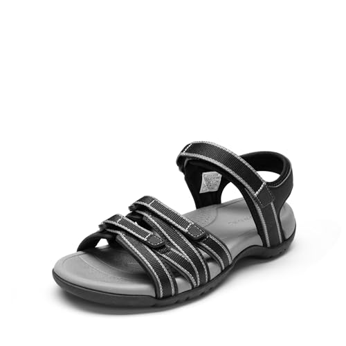 VIP Womens Hiking Sandal with Adjustable Strap, Black