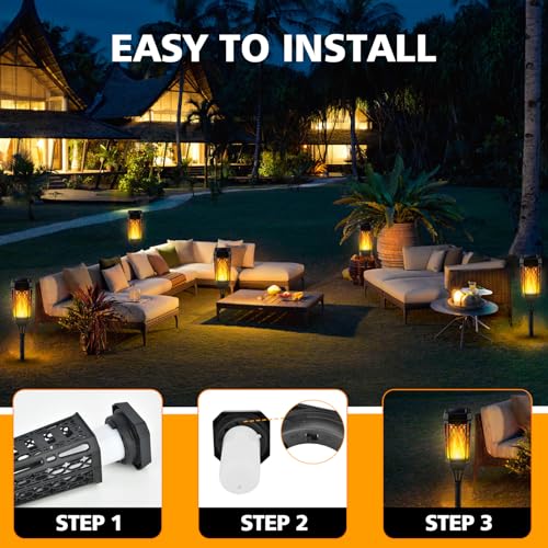 VIP Solar Torch Flame Lights for Outdoor Decorations