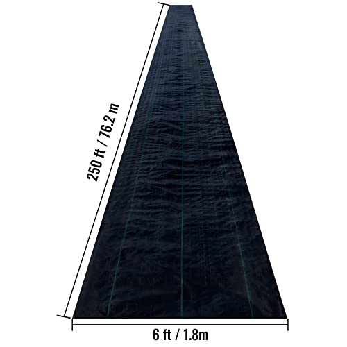 Premium Woven Weed Barrier, 6 x 250 ft, Black