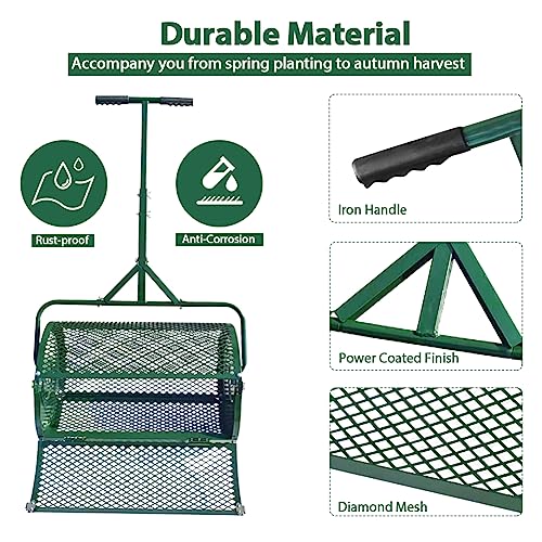 VIP Carivia Garden Peat Moss Roller with Adjustable Handle