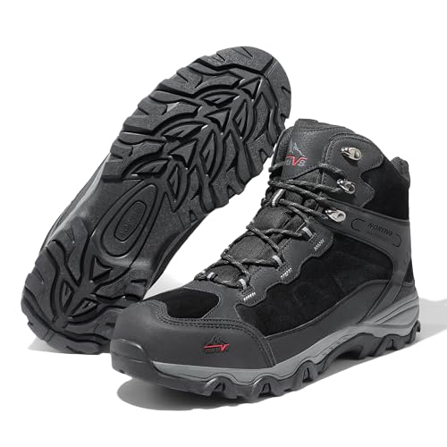 NORTIV 8 Men's Waterproof Hiking Boots Black Size 10