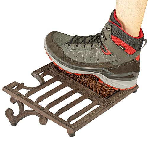 MyGift Rustic Cast Iron Shoe Scrubber for Outdoors