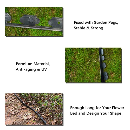33ft Flexible Lawn Edging Border Kit with 30 Pegs