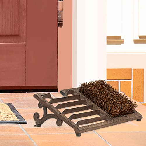 MyGift Rustic Cast Iron Shoe Scrubber for Outdoors