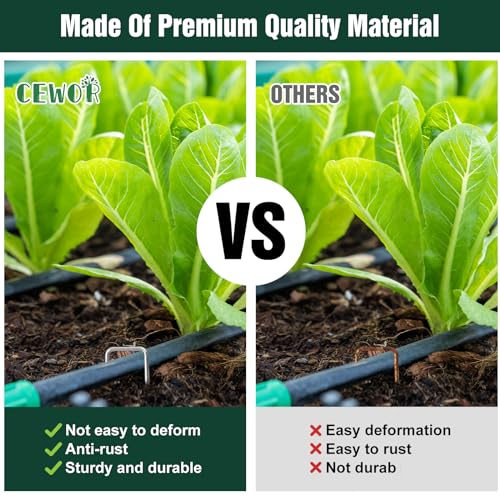 CEWOR Landscape Staples 500 Pack Galvanized Garden Stakes