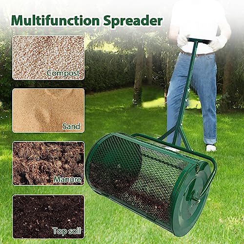 VIP Carivia Garden Peat Moss Roller with Adjustable Handle
