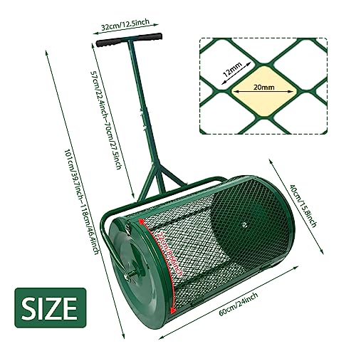 VIP Carivia Garden Peat Moss Roller with Adjustable Handle