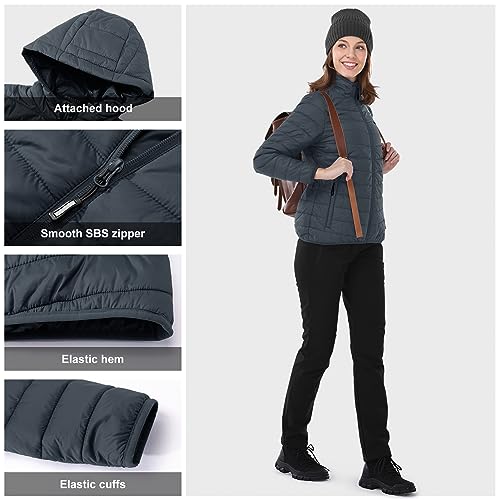 Women's Packable Hooded Puffer Jacket for Outdoor Adventures