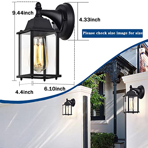 VIP Outdoor Wall Lanterns 2 Pack Black Aluminum