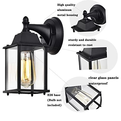 VIP Outdoor Wall Lanterns 2 Pack Black Aluminum