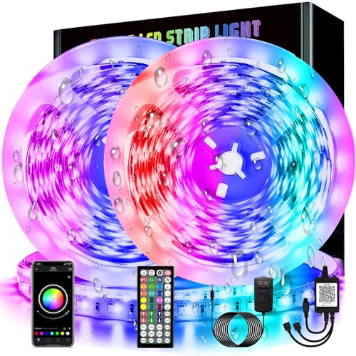 100ft Waterproof LED Strip Lights with Music Sync