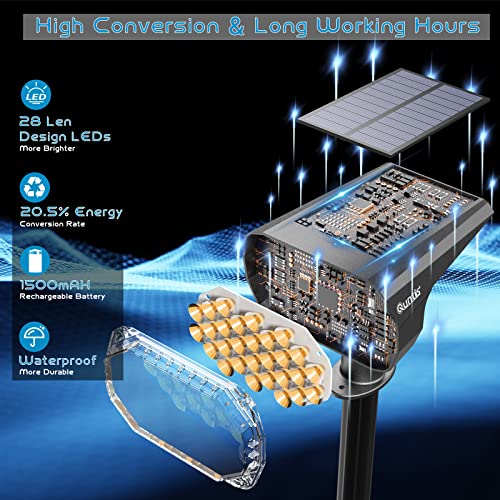 6 Pack Solar Landscape Spotlights with 3 Modes