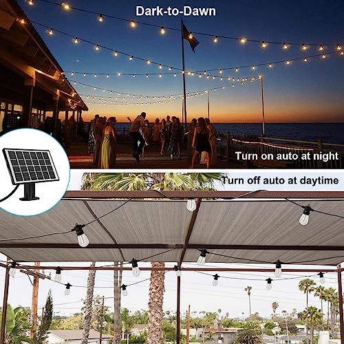 SUNTHIN 48ft Solar Patio Lights with USB Rechargeable