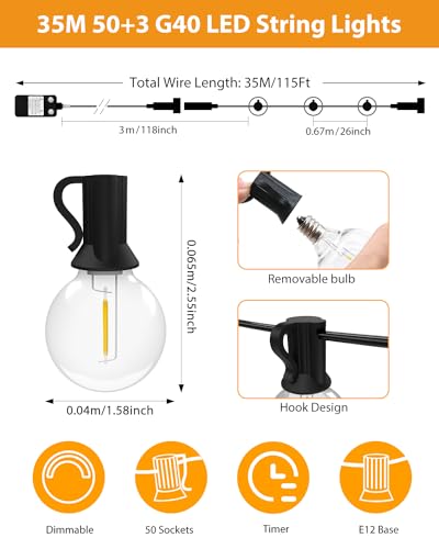 VIP Outdoor String Lights Set with Timer & Dimmer