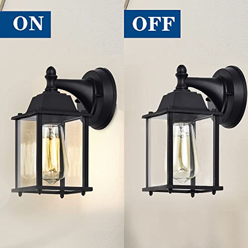 VIP Outdoor Wall Lanterns 2 Pack Black Aluminum