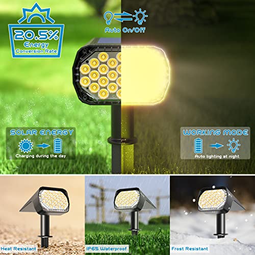 6 Pack Solar Landscape Spotlights with 3 Modes