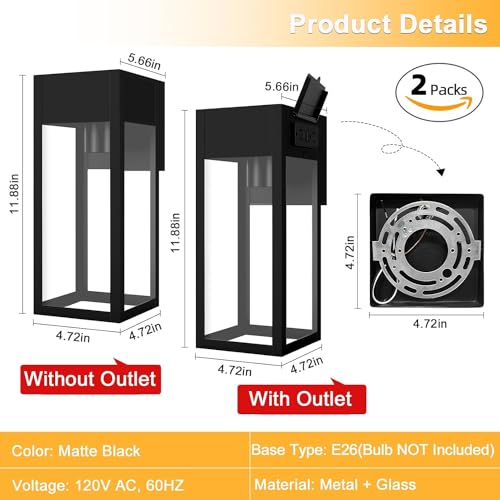 OYKYOHEI 2 Pack Outdoor Wall Light - VIP Edition