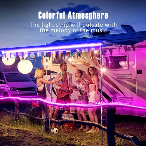100ft Waterproof LED Strip Lights with Music Sync