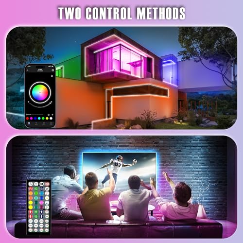 100ft Waterproof LED Strip Lights with Music Sync