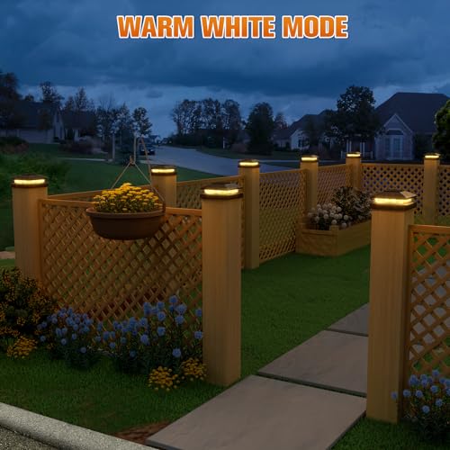 6 Pack Black Solar Post Cap Lights for VIP Outdoor Decor