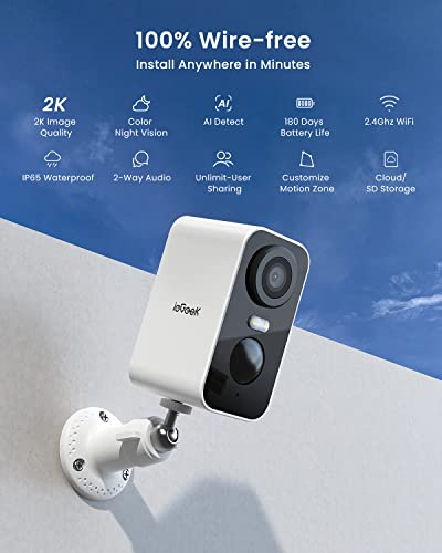 ieGeek Wireless Outdoor Security Cameras - Smart 2K VIP Surveillance