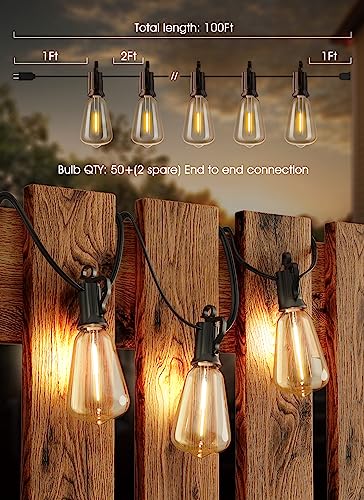 VIP Outdoor String Lights with Dimmable LED Bulbs