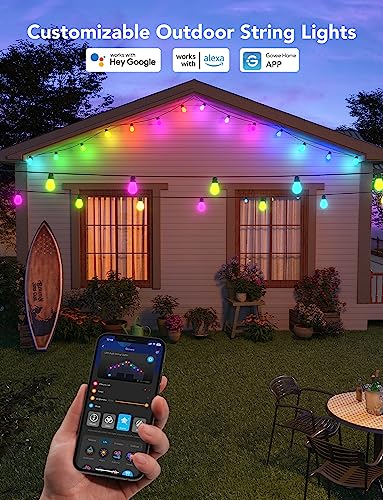 RGBIC Smart Outdoor String Lights for Father's Day