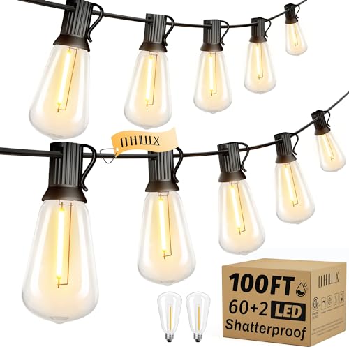 VIP Outdoor String Lights: Dimmable Warm LED Bulbs