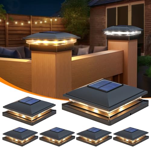 VIP Outdoor Solar Post Caps Lights, 6 Pack