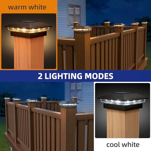 VIP Outdoor Solar Post Caps Lights, 6 Pack