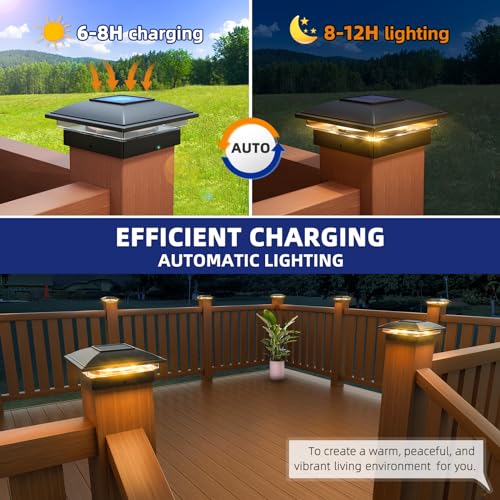 VIP Outdoor Solar Post Caps Lights, 6 Pack