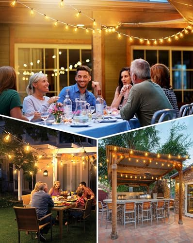 VIP Outdoor String Lights: Dimmable Warm LED Bulbs