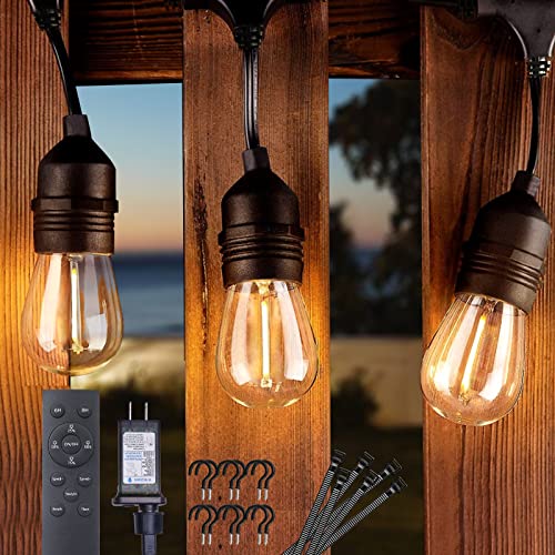 52 FT Outdoor String Lights with Remote and Timer