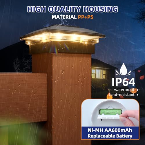 VIP Outdoor Solar Post Caps Lights, 6 Pack