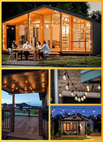 52 FT Outdoor String Lights with Remote and Timer